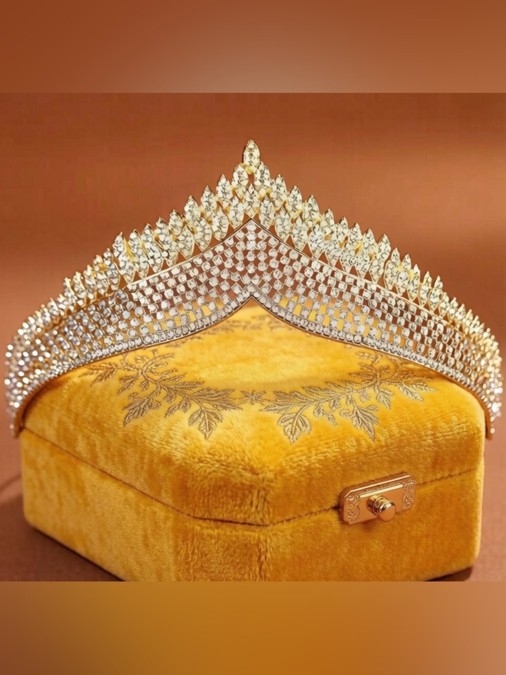 Elegant Gold and Silver Crystal Tiara - Women's Accessories